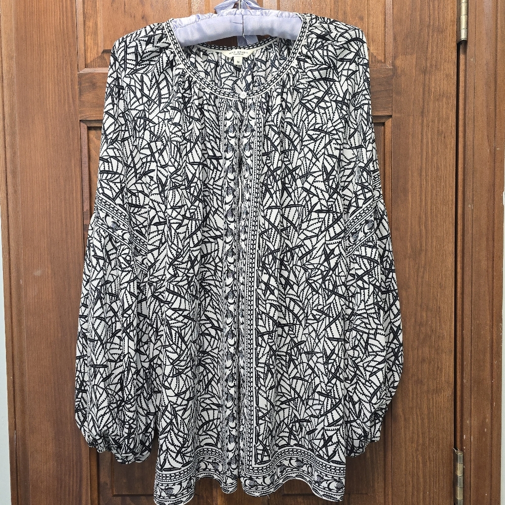 Black and White Patterned Blouse